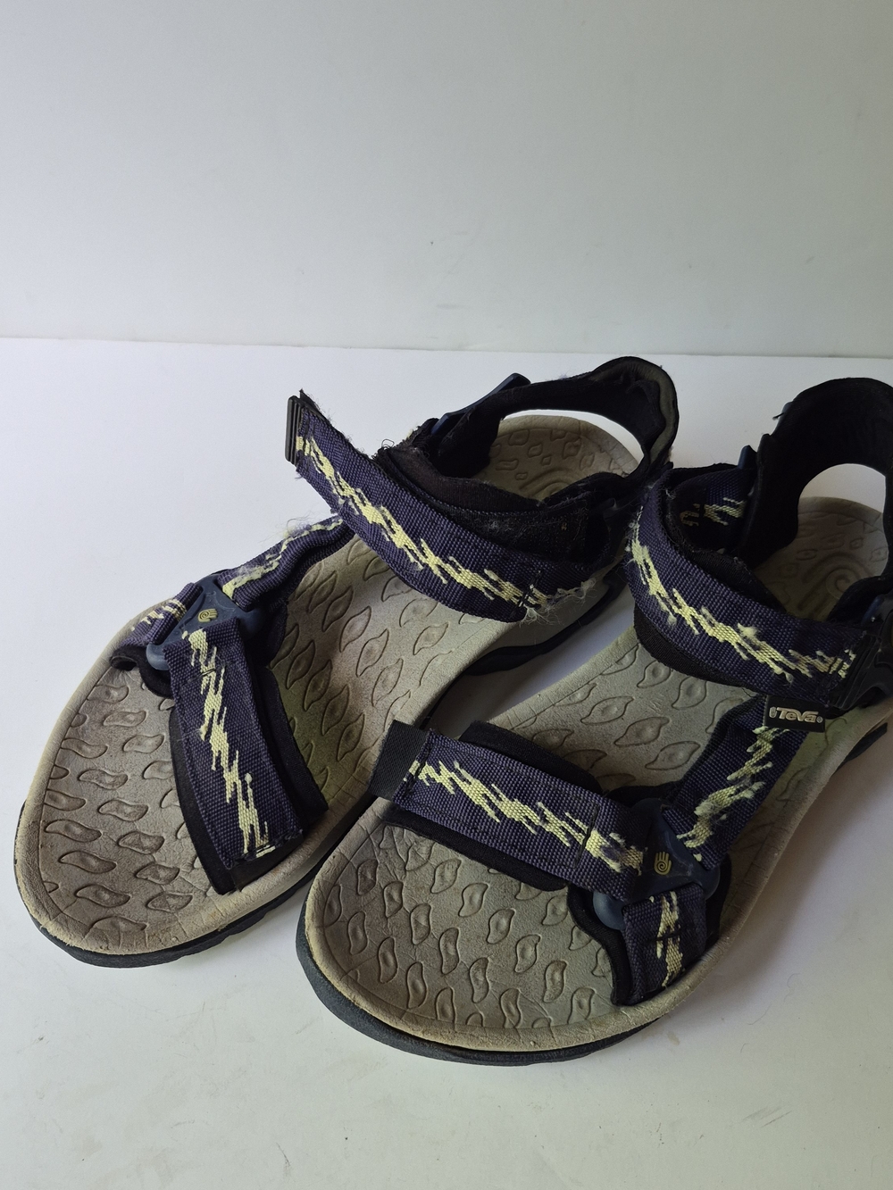 Teva Women’s Navy Sandals with Yellow Accent Stitching